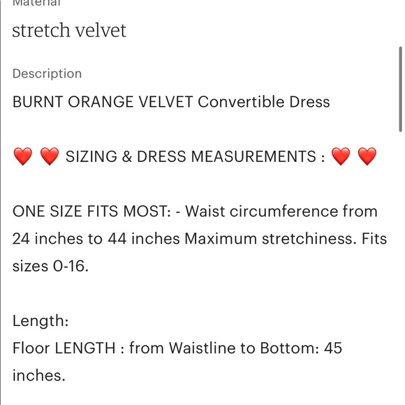 Burnt Orange Velvet Wrap Dress- one size - Picture 5 of 6